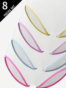 SHEIN 青少年女孩純色黑白灰藍簡約棉質舒適柔軟8入三角內褲 - 白色 - 查看 6