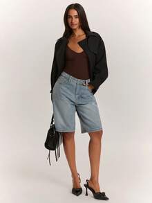 SHEIN BAE Women's Solid Color Fitted Versatile Everyday Cami Camisole - Coffee Brown - View 3