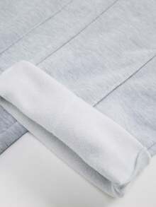 SHEIN Quần nỉ ống đứng xếp ly họa tiết in chữ phong cách thường ngày cho bé trai tuổi teen, mùa đông - Màu Xám nhạt - Xem 6