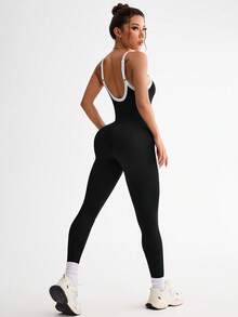SHEIN Velisys 4PCS Women Sports Jumpsuits - Multicolor - View 4