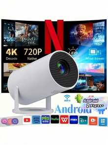 1 Pack 2026 New USB HD Portable Smart , 2.4G/5G WiFi6 Support 720P Full HD, Built-In Speaker, Android 11/14 System, 360° Adjustable Bracket, With USB Adapter, Multi-Language Supported, Easily Connect Smartphone Laptop - Multicolor - View 1