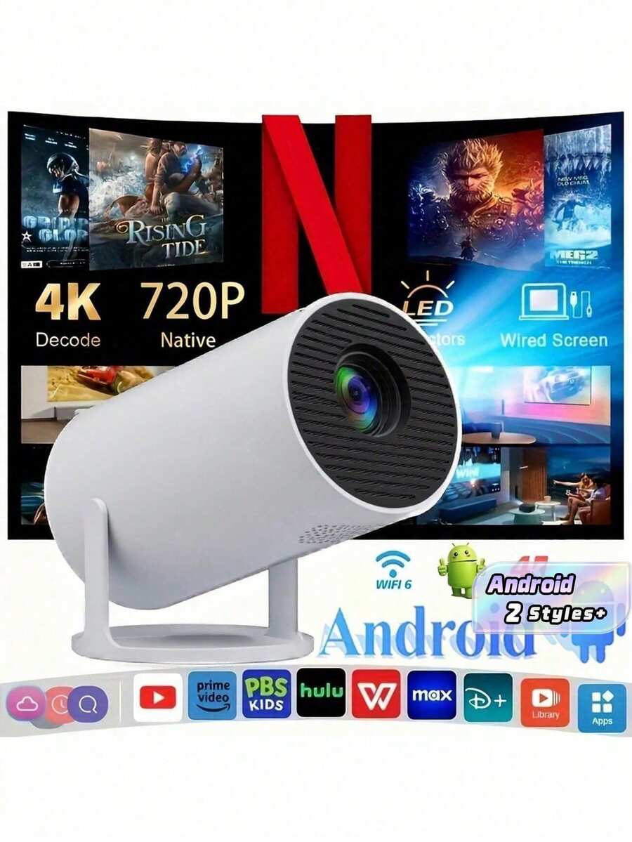 1 Pack 2026 New USB HD Portable Smart , 2.4G/5G WiFi6 Support 720P Full HD, Built-In Speaker, Android 11/14 System, 360° Adjustable Bracket, With USB Adapter, Multi-Language Supported, Easily Connect Smartphone Laptop - Multicolor - View 1
