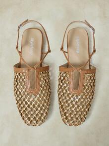 Styleloop Señoras, Uñas de Sauce, Hebillas, Zapatos Planos. - Camel - Ver 11