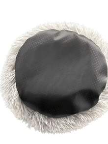1pc Round Solid Color Plush Pet Bed Soft Cozy Washable Non Slip Deep Sleep Cushion For Small Medium Large Cats Dogs All Seasons Indoor Home Decor Pet Supplies Gift - Dark Grey - View 11
