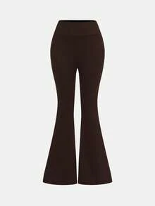 SHEIN Girlism 青少年女孩 2件套 立領拉鍊純色長袖上衣與長褲休閒運動時尚套裝 - 棕色 - 查看 8
