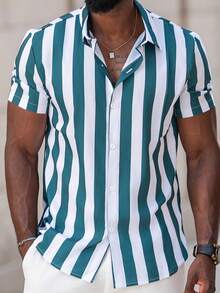 thenoahjr thenoahjr Kemeja Pria Blok Warna Striped - MultiWarna - View 4