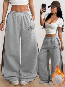 Coolane Women's Fall Streetwear Fashion Casual Vintage Corduroy Textured Long Pants - Grey - View 1