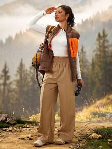 Exploreva Women's Casual Loose Outdoor Long Pants - Yellow - View 5