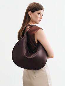 SHECARRY Women's Fashionable, Simple And Versatile Classic Five-Handed Shoulder Bag, Hobo Bag, Daily Commuting Shopping - Coffee - View 7