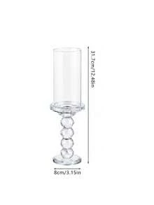 Exquisite Crystal Glass Candlestick, Windproof Round Crystal Candle Holder For Outdoor Wedding, Table Decor Ornament, Glass Candle Holder Decor Craft For Outdoor Wedding Dinner Table - 1PC - View 11