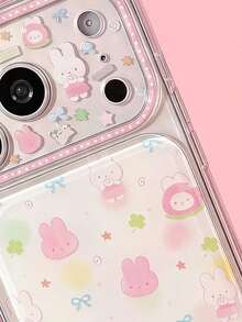 ShellaStory Casing Ponsel Transparan, Kelinci Berry Merah Muda Keberuntungan, Kelinci Kecil Merah Muda Stroberi Kompatibel Dengan Apple 17pm, Ponsel 16, Transparan, 14, Pelindung Penuh, 15, Tampilan Mewah, Gaya Korea, 17, Peri, Manis, Perempuan, Geometri, Sastra, Gaya Kartu, Segar, Niche, Gaya - Clear - View 3