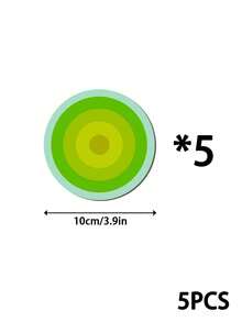 Joivida 5PCS Color Gradient Concentric Circle Round Cup Mats, Smooth Acrylic Coasters For Coffee Mugs And Water Cups, Reliable Heat Insulation Function Prevents Furniture Scalding And Water Traces - Multicolor - View 8