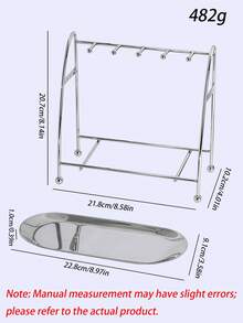 Silver Light Luxury Split Iron Jewelry Display Stand, Desktop Storage Holder For Necklace Earrings Studs, Multi-Purpose Ornament Rack, Ins Style Silver Light Luxury Iron Jewelry Hanger, Split Desktop Organizer Display Rack For Earrings Necklace Studs - Silver - View 5