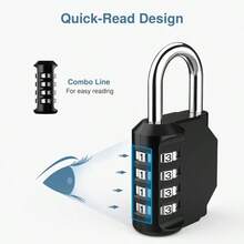 2 Packs 4 Digit Resettable Combination Padlock, Waterproof Outdoor Security Lock For Gym Locker, School, Fence, Gate, Toolbox, Storage Cabinet, 304 Stainless Steel Shackle - multicolor - View 3