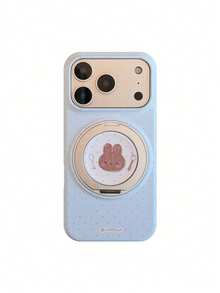 ShellaStory 適用於 Apple 17 Pro Max 手機殼的旋轉支架，手機 16 卡通兔子波點 15 膜點磁吸，可愛女孩創意簡約卡片風小眾 Ins 風 - 藍色 - 查看 4