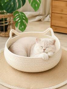 1pc Cat Nest Summer Cool Four Seasons Universal Rattan Cat Nest Cat Catch Nest Cat House Pet Nest Cat Nest - A - View 7