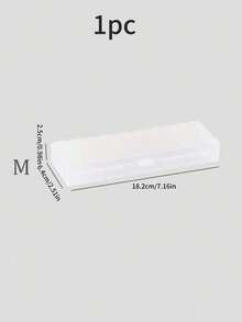 1pc Solid Pencil Case Back To School,Pencil Pouch,School Bag Suitable For Back To School Season Student Supplies Pen Storage Box, Christmas Gift Multifunctional Stationery Box, Semi Transparent Pen Box - White - View 8