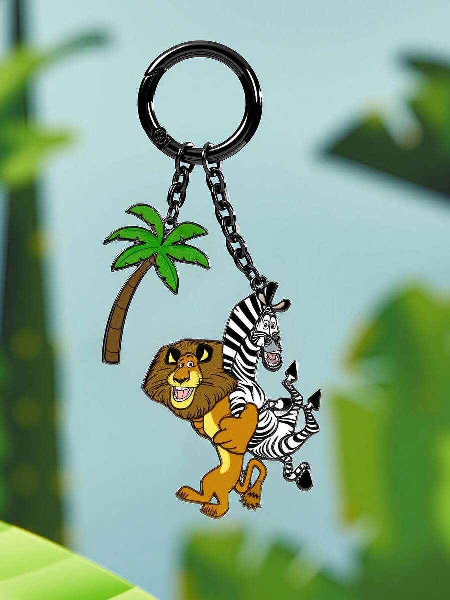 SHEIN MADAGASCAR Fashion Cute Cartoon Animal Keychain Bag Pendant, Gold Zinc Alloy Oil Drip Jewelry Pendant, Festival, Gift - Multicolor - View 1