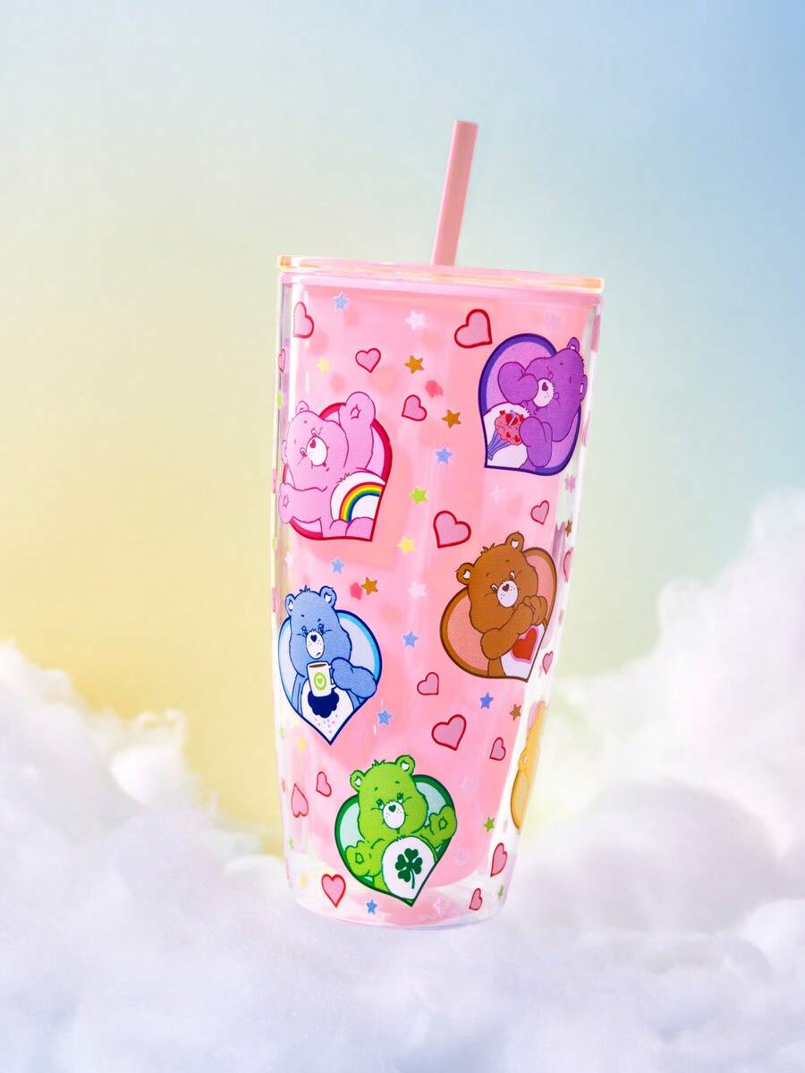 SHEIN X Care Bears 24盎司/700毫升雷射冷感平底杯 - 粉色 - 查看 1