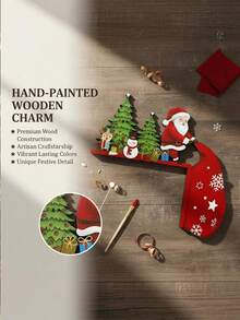 2Pcs Santa Claus Door Frame Decor, Reusable Wooden Christmas Party Sign Ornaments, Creative Home Decoration For Door Tops & Window Interior Holiday Decor - one size fits all - View 3