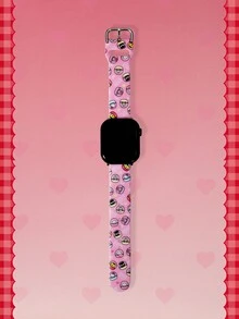 HELLO KITTY AND FRIENDS | SHEIN 1pc Cute Cartoon Silicone Watch Band Compatible With Apple Watch 38–49mm, Unisex Fashion Sport Strap Made Of Soft Silicone,Versatile For Daily - Multicolor - View 3
