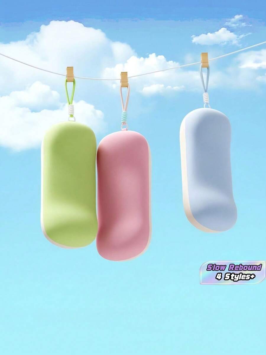 1Piece Cooling Ice Silk Memory Foam Slow Rebound Phone Neck Pillow Lumbar Back Support Cushion For Office Car Travel Pain Relief High Quality Trending Now - A - View 1