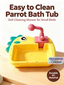 Easy-To-Clean Parrot Bath Tub With Self-Cleaning Shower, Suitable For Small Birds And Made Of Durable PC Material - Multicolor - View 1