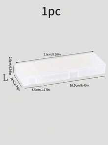 1pc Solid Pencil Case Back To School,Pencil Pouch,School Bag Suitable For Back To School Season Student Supplies Pen Storage Box, Christmas Gift Multifunctional Stationery Box, Semi Transparent Pen Box - White - View 10