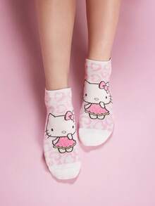 HELLO KITTY AND FRIENDS | SHEIN 2雙卡通圖案女款襪子 - 雜色 - 查看 5