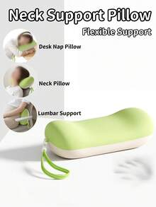 1Piece Cooling Ice Silk Memory Foam Slow Rebound Phone Neck Pillow Lumbar Back Support Cushion For Office Car Travel Pain Relief High Quality Trending Now - A - View 2