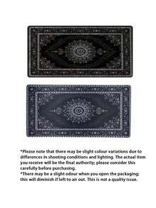 1pc Black Persian Rug Pattern Mouse Pad And Desk Mat - Non-Slip Rubber Base, Durable Polyester Surface, Vivid Floral Design, Suitable For Gaming And Office Use, Stylish Desktop Decor Gift, Mousepad For Desk. - Multicolor - View 9