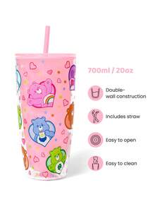 SHEIN X Care Bears 24盎司/700毫升雷射冷感平底杯 - 粉色 - 查看 3
