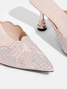 CUCCOO TILAWA Elegant And Sexy Pointed Women's High Heels, Exquisite And Stylish Embroidered Laser Rhinestone Design, With A Slip-On Design - Champagne - View 10