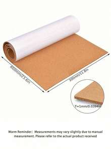 1 Roll Self-Adhesive Cork Board Sticker, Suitable For Walls, 1-2mm Thick Decorative Hanging Pinboard, Home/School Message Board & Vision Board - brown - View 9