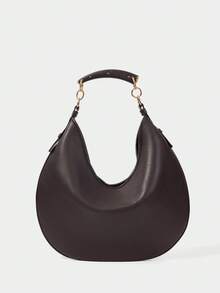 SHECARRY Women's Fashionable, Simple And Versatile Classic Five-Handed Shoulder Bag, Hobo Bag, Daily Commuting Shopping - Coffee - View 4