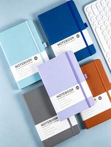1PC X Milania Lined Notebook, A5/A6 College Ruled Thick Paper Journal Diary, Horizontal Ruled Leather Pocket Notebook , Suitable For Writing, Hardcover Notebook, Suitable For Women Men Office School Back To School - Multicolor - View 2