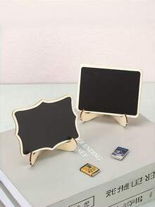 10Pcs Mini Chalkboard Signs Stand Display Blackboard Message Board Small Easel Tabletop For Wedding Props Home Decor Crafts Writing Drawing Party Favor Rustic Style - multicolor - View 3