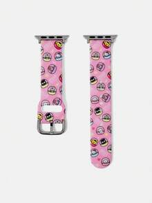 HELLO KITTY AND FRIENDS | SHEIN 1pc Cute Cartoon Silicone Watch Band Compatible With Apple Watch 38–49mm, Unisex Fashion Sport Strap Made Of Soft Silicone,Versatile For Daily - Multicolor - View 4