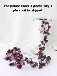 1Pc 45 Heads Artificial Rose Vine, Fake Hanging Flower Garland For Wedding Arch Flower Wall Decor - Multicolor - View 11