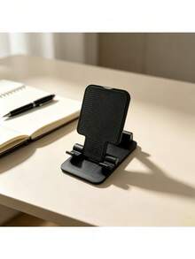 1PC Foldable Desktop Phone Holder Stand Adjustable Portable Universal Compatible With IPhone Android For Birthday Gift Family Friends Home Office Desk Accessories Phone Stand Phone Accessories - Black - View 4
