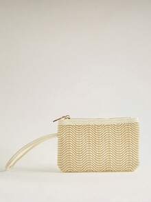 Wovira Women's Fashion Beige Change Bag, Exquisite Woven Materials, Small And Lightweight Mini Clutch Bag, For Daily, Shopping, Hand Storage - Beige - View 5