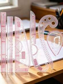 6pcs Pattern Making & Grading Ruler Set, Curved Cutting & Sewing Tools - A - View 11