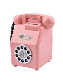 1PC Large Capacity Creative Retro Telephone Shaped Coin Bank Durable Resin Vintage Phone Piggy Bank Ornament Photo Prop Desk Decoration Gift For Home Office Study Room - nostalgia - View 9