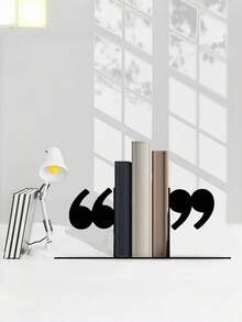 2PCS Metal Bookends Quote Non Slip Durable Stands Storage Rack Home Office Study Room Library Decor Gift Readers Writers Housewarming Christmas Back To School - View 3