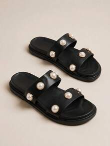 HighSole Sandal Wanita Kasual Serbaguna dengan Ujung Terbuka - Hitam - View 1