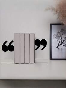 2PCS Metal Bookends Quote Non Slip Durable Stands Storage Rack Home Office Study Room Library Decor Gift Readers Writers Housewarming Christmas Back To School - View 5