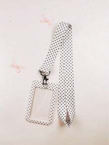 1Set Polka Dot Push-Pull Card Clip – Fashion Keychain Pendant Bag Charm For ID Badge, Transit Pass, Access Card, Office Workers, Commuters, Adults, Personalized Accessory For Bags, Keys, Daily Use, Cute Gift For Women, Men, Colleagues - Rectangle - View 9