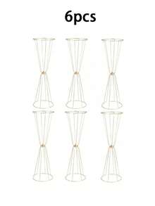 2/4/6/10pcs Gold Vases, Elegant Gold Flower Stands, Wedding Table Centerpiece Decor, Anniversary Celebration, Birthday Party, Home Reception, Christmas And Halloween Decorations, Wedding Aisle Flower Stands And Other Artificial Flower Stands - Flower Stand - View 18
