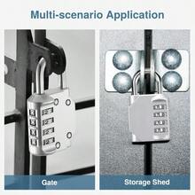 2 Packs 4 Digit Resettable Combination Padlock, Waterproof Outdoor Security Lock For Gym Locker, School, Fence, Gate, Toolbox, Storage Cabinet, 304 Stainless Steel Shackle - multicolor - View 7