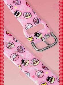 HELLO KITTY AND FRIENDS | SHEIN 1pc Cute Cartoon Silicone Watch Band Compatible With Apple Watch 38–49mm, Unisex Fashion Sport Strap Made Of Soft Silicone,Versatile For Daily - Multicolor - View 1